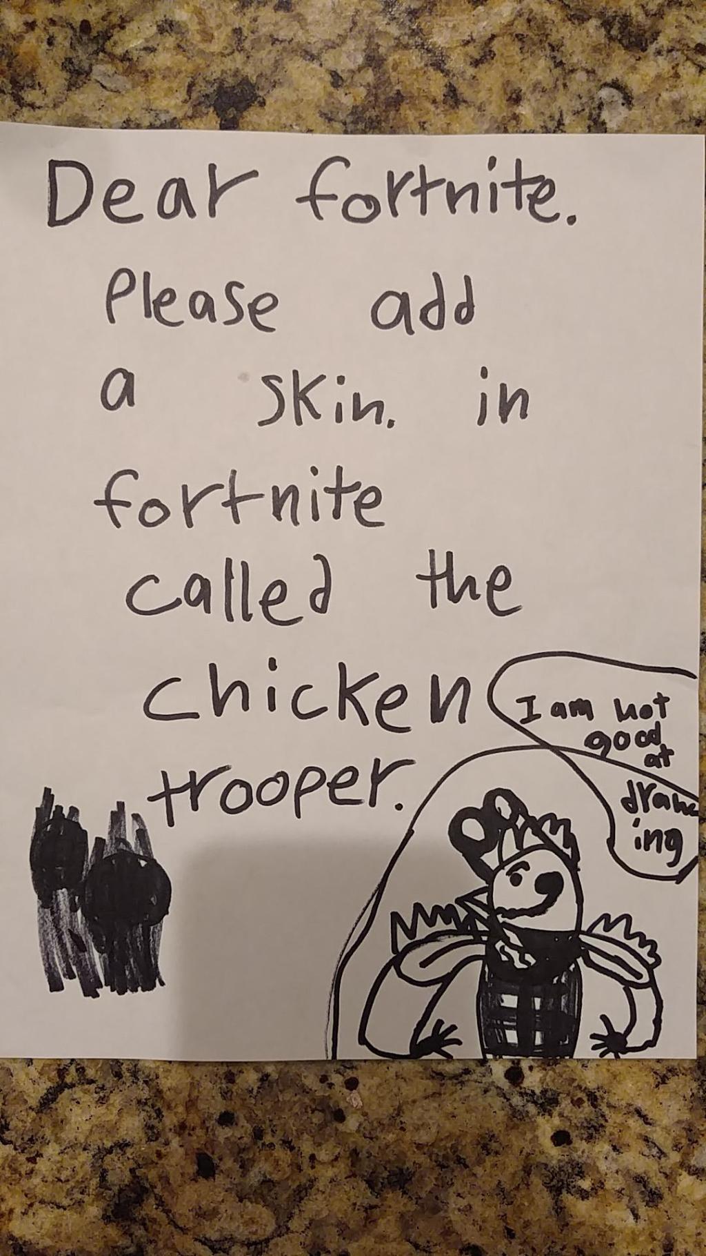 Fortnite: The Chicken Trooper, skin creada por niño, llega 